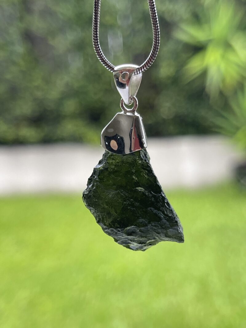 This is Eternal Horizon: Moldavite Pendant in Silver M529