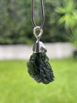 This is Eternal Horizon: Moldavite Pendant in Silver M529