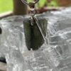 Emerald Essence: Moldavite Pendant in Silver M534