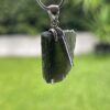 Emerald Essence: Moldavite Pendant in Silver M534