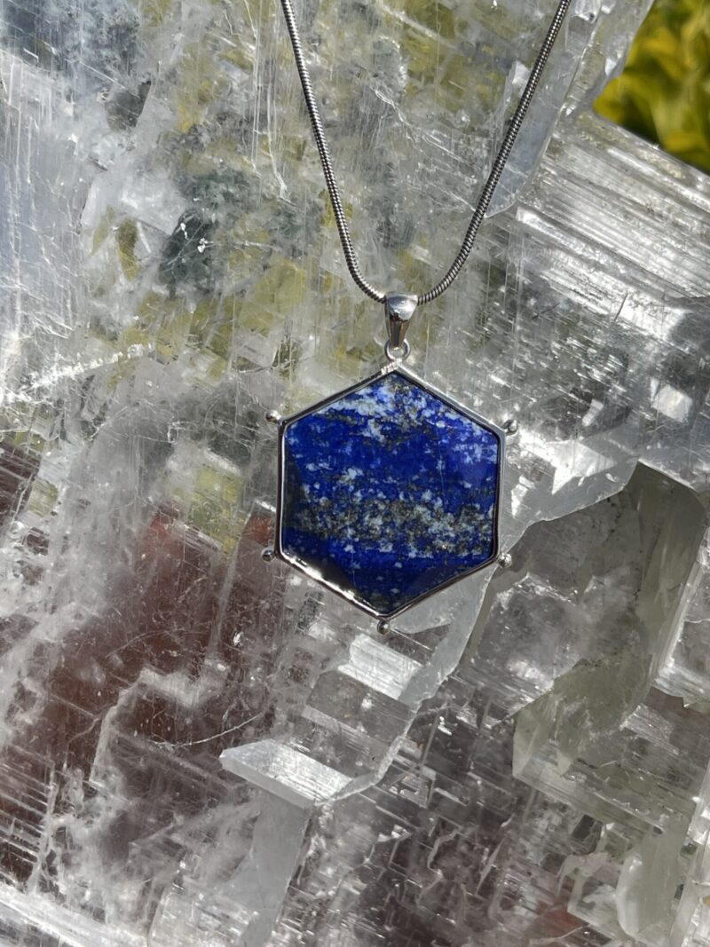 This is Lapis Lazuli Merkabah Star of David Silver Pendant