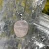 This is Round Rose Quartz Pendant in Silver