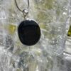 This is Round Black Tourmaline Pendant in Silver