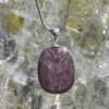 This is Round Lepidolite Pendant in Silver