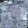 This is Round Rose Quartz Pendant in Silver