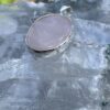 This is Round Rose Quartz Pendant in Silver