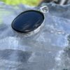 This is Round Black Tourmaline Pendant in Silver