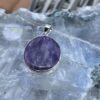 this is Round Charoite Pendant in Silver