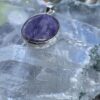 this is Round Charoite Pendant in Silver