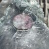 This is Round Pink Tourmaline in Quartz Pendant in Silver