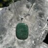 Round Green Aventurine Pendant in Silver