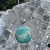 Round Amazonite Pendant in Silver