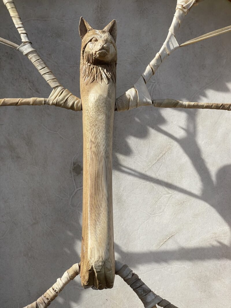 Sacred Resonance Shamanic Drum with Wolf Handle