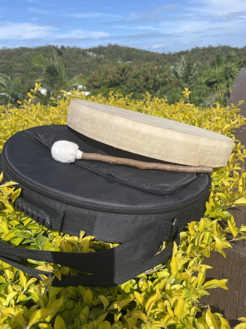 Sacred Resonance Shamanic Drum with Wolf Handle