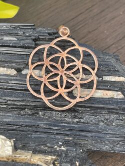 Seed of Life Brass gold plated Pendant – A Symbol of Sacred Creation