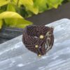 Unique Macrame Brass Vesica Pieces Ring – One of a Kind