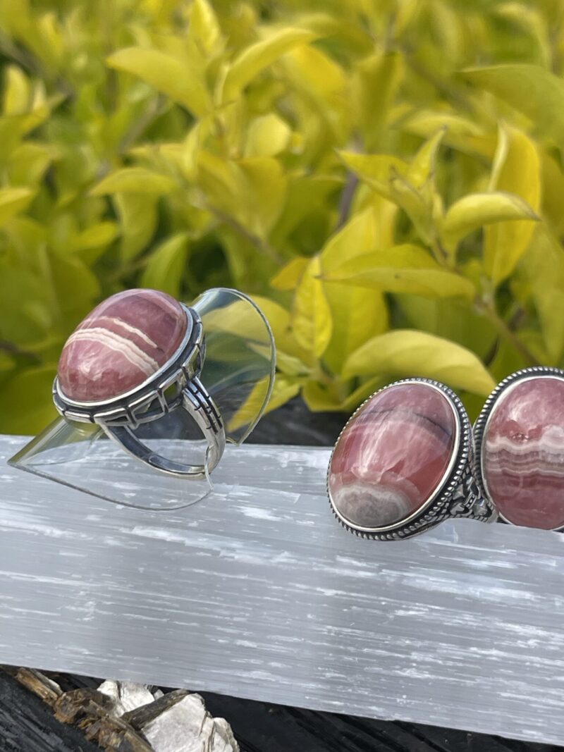 Rhodochrosite Cabochon Adjustable Ring – A Heartfelt Connection