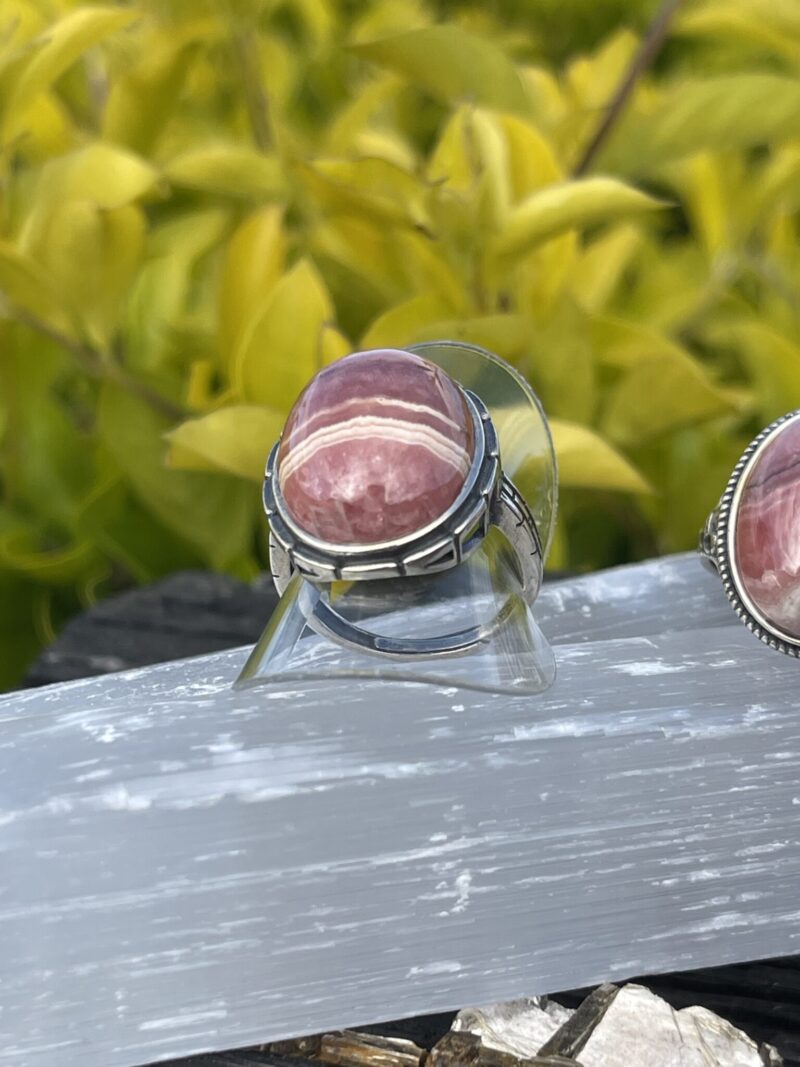 Rhodochrosite Cabochon Adjustable Ring – A Heartfelt Connection