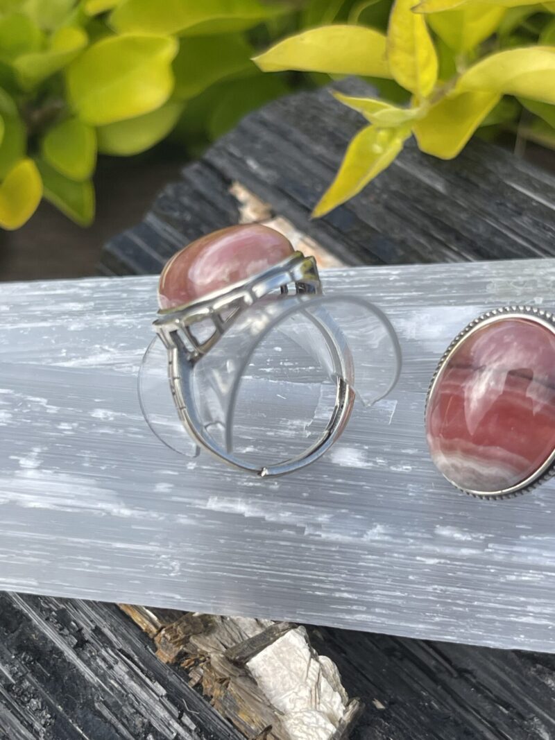 Rhodochrosite Cabochon Adjustable Ring – A Heartfelt Connection