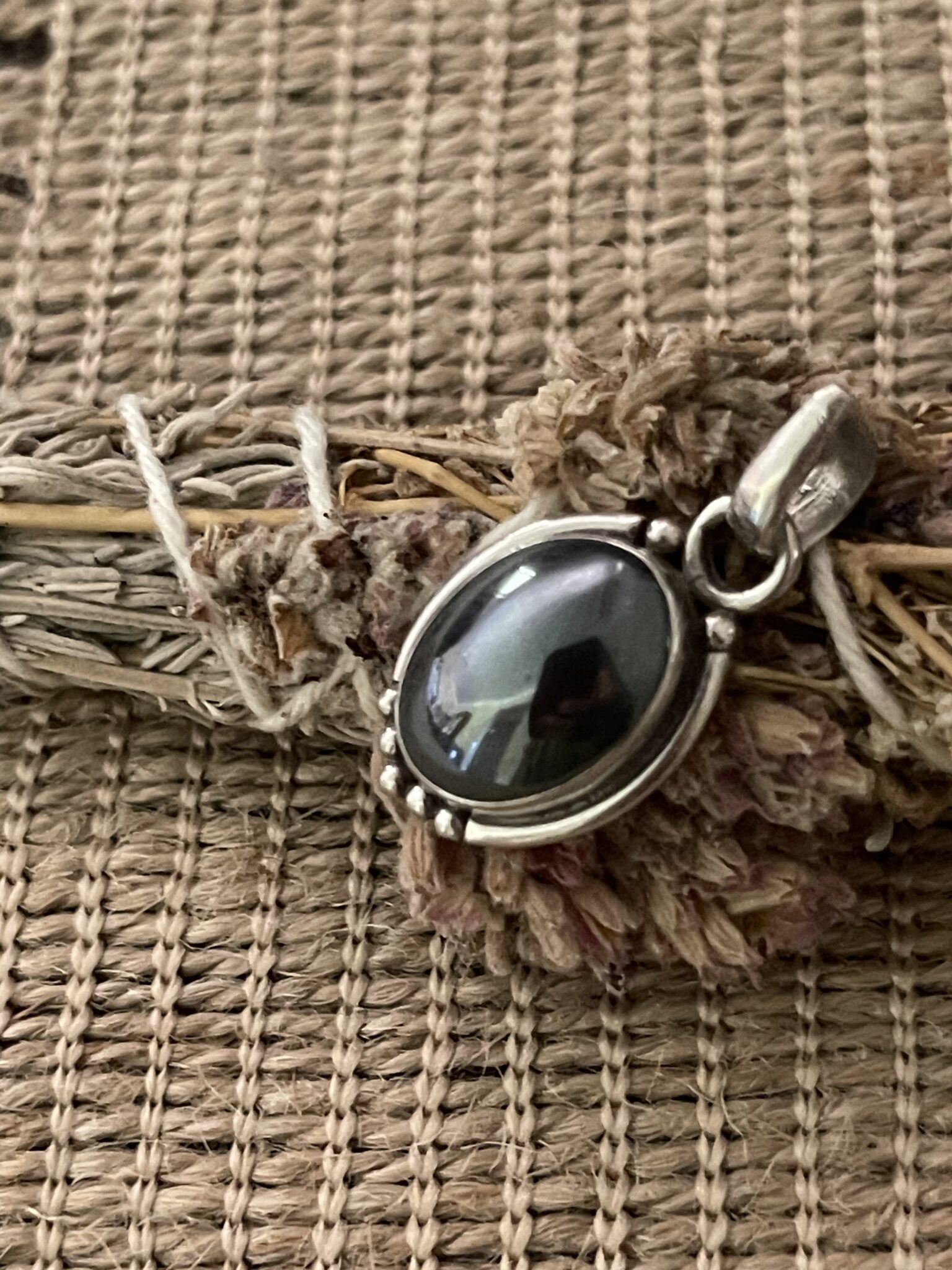 Hematite Silver Pendant