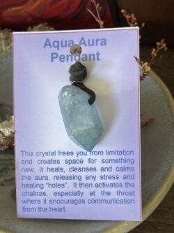 Aqua Aura Raw Double-Terminated Point Necklace