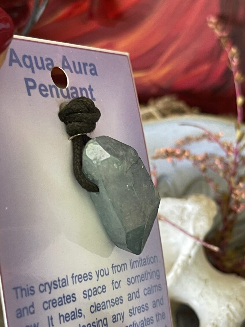 Aqua Aura Raw Double-Terminated Point Necklace