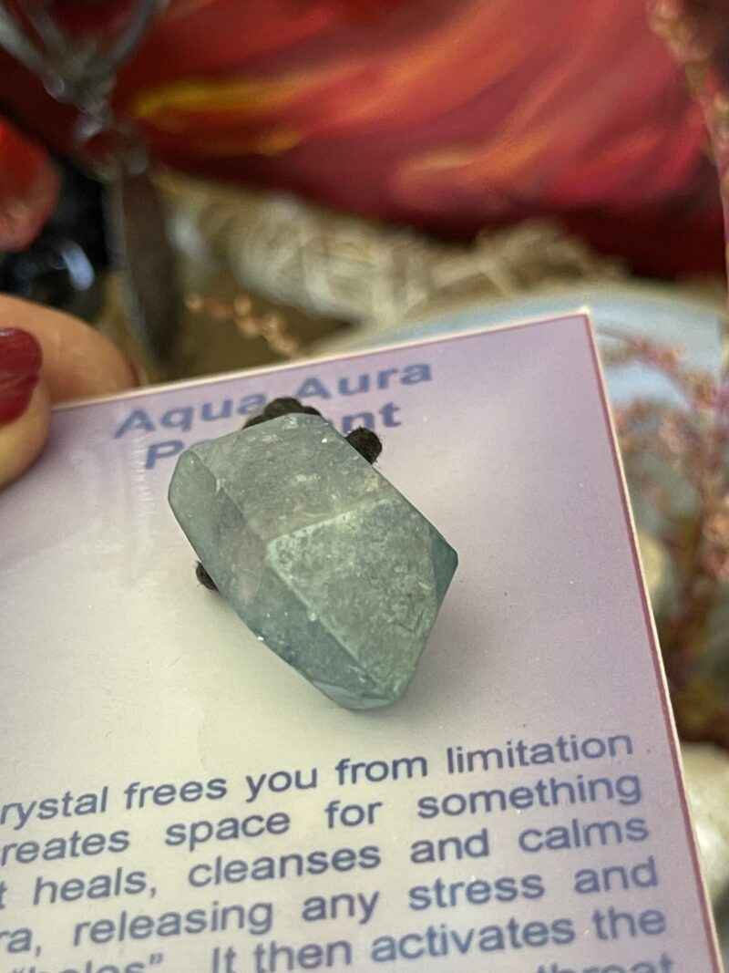 Aqua Aura Raw Double-Terminated Point Necklace