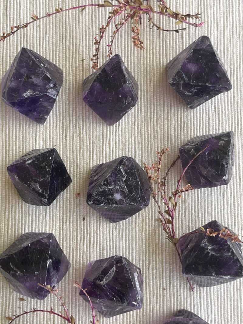 Mystical Deep Purple Octahedron – Approx. 42mm