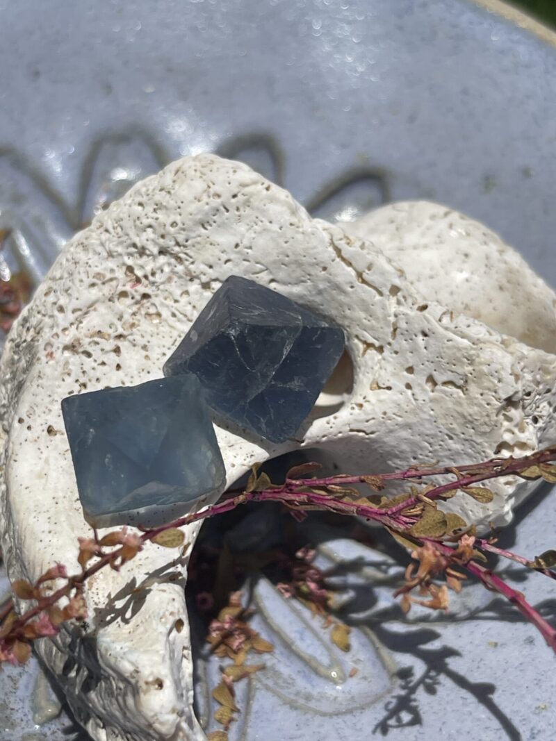 Small Green Blue Fluorite Octahedron – A Tiny Gem