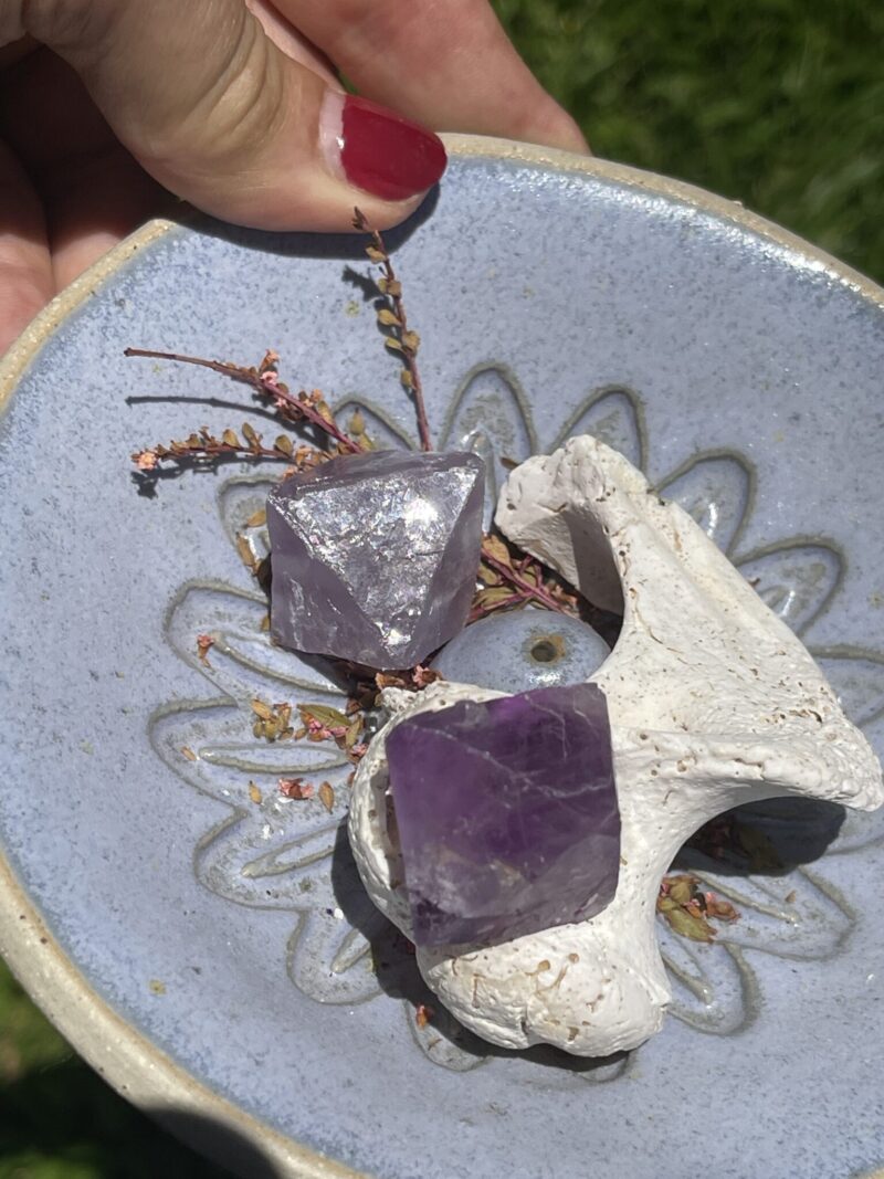 Lilac Fluorite Octahedrons – A Pair of Balance and Intuition