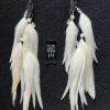 These are Butterfly White Feather Earrings – Graceful Elegance in Every Detail