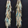 These are Blond Turquoise and Natural Feather Earrings – Flowing Elegance and Natural Charm