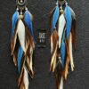 these are Stunning Queen Blue Feather Earrings – Regal Elegance with a Bohemian Flair