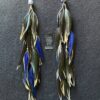 These are Merkabah Sodalite and Natural Green Blue Feather Earrings – Sacred Elegance and Grounding Energy