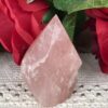 Ignite the Flame of Love: Rose Quartz Polished Flame