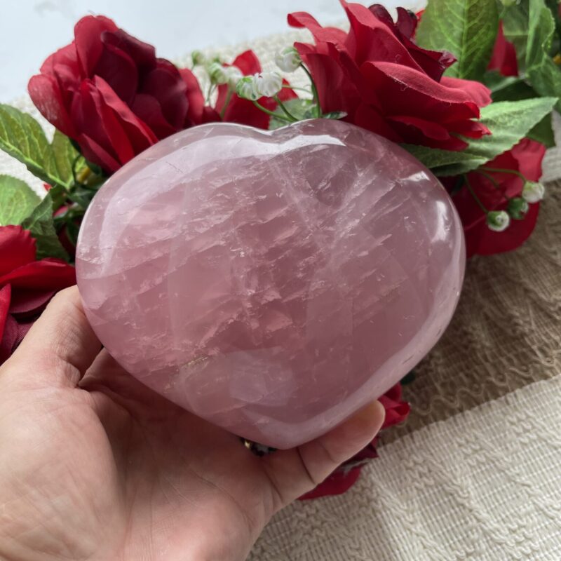 Radiate Love and Light: Amazing Rainbow Loving Heart Rose Quartz 1kg