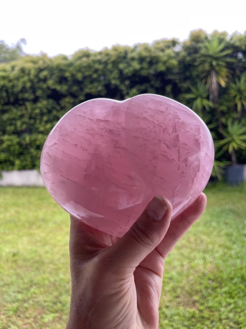 Radiate Love and Light: Amazing Rainbow Loving Heart Rose Quartz 1kg