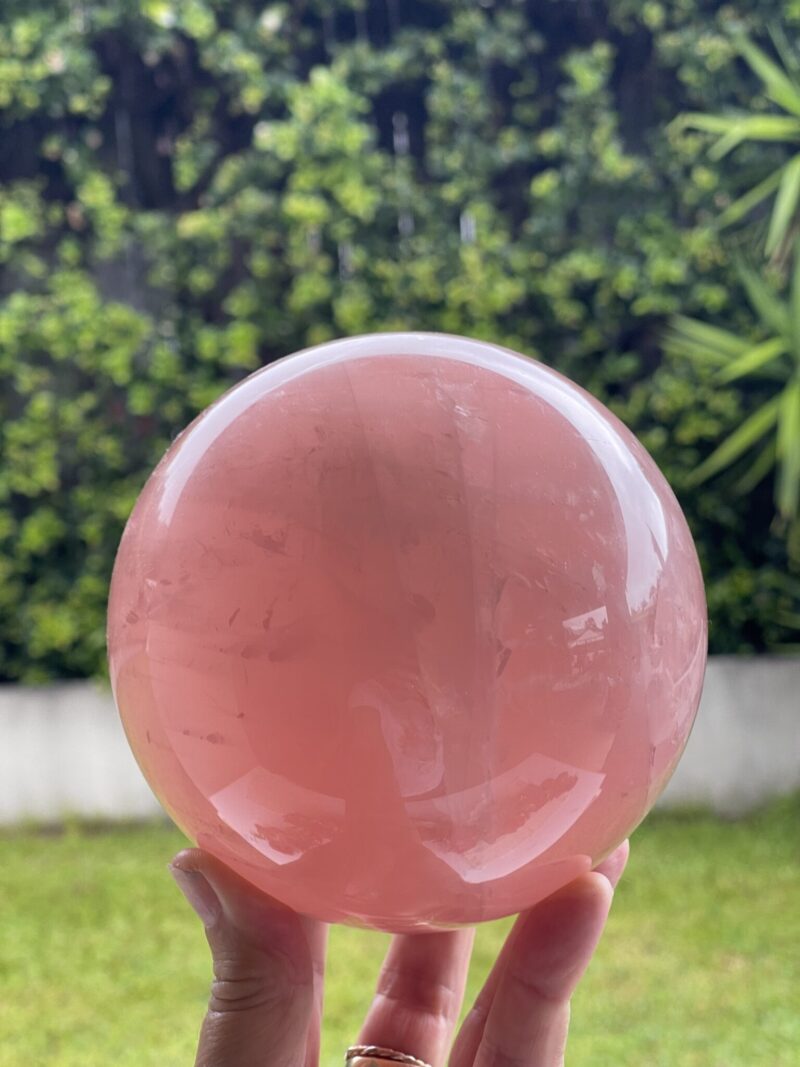 Radiate Love: Stunning Deep Pink Rose Quartz Sphere 2.5kg