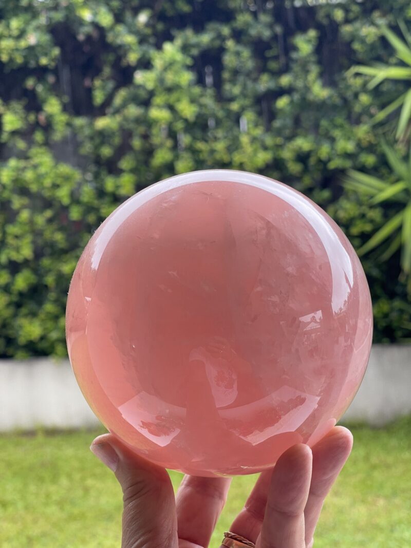 Radiate Love: Stunning Deep Pink Rose Quartz Sphere 2.5kg