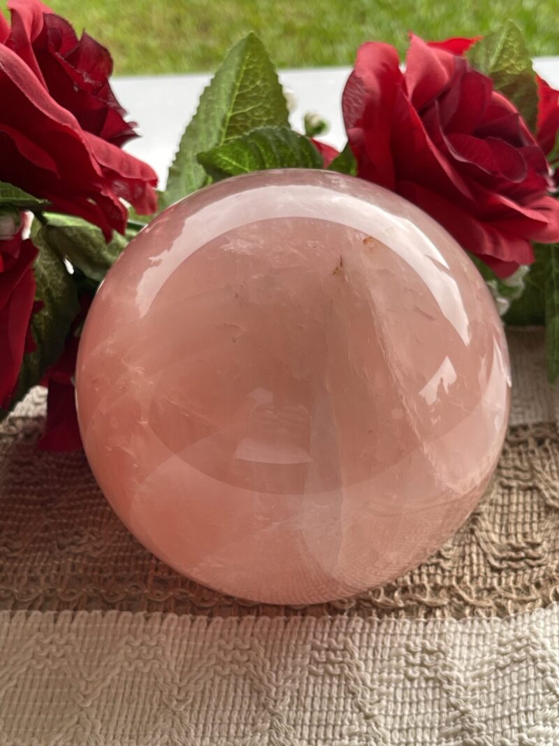 Radiate Love: Stunning Deep Pink Rose Quartz Sphere 2.5kg