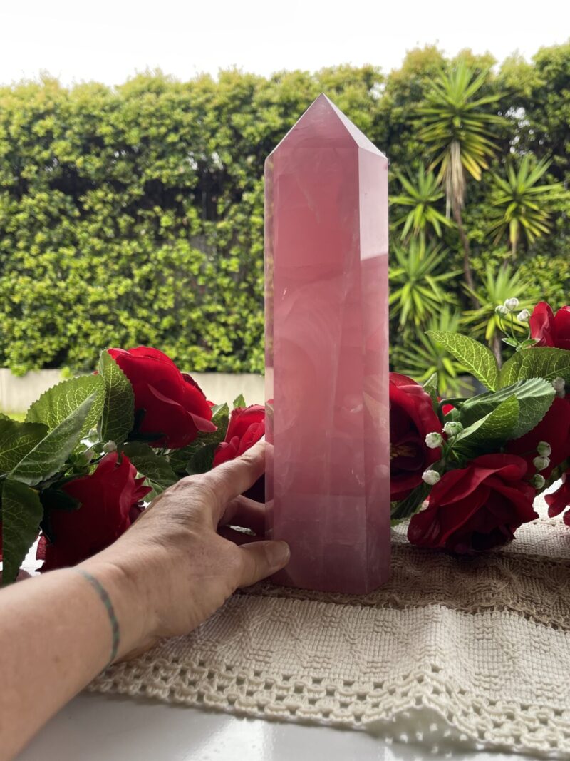 Mesmerizing Rose Quartz Tower – 28cm