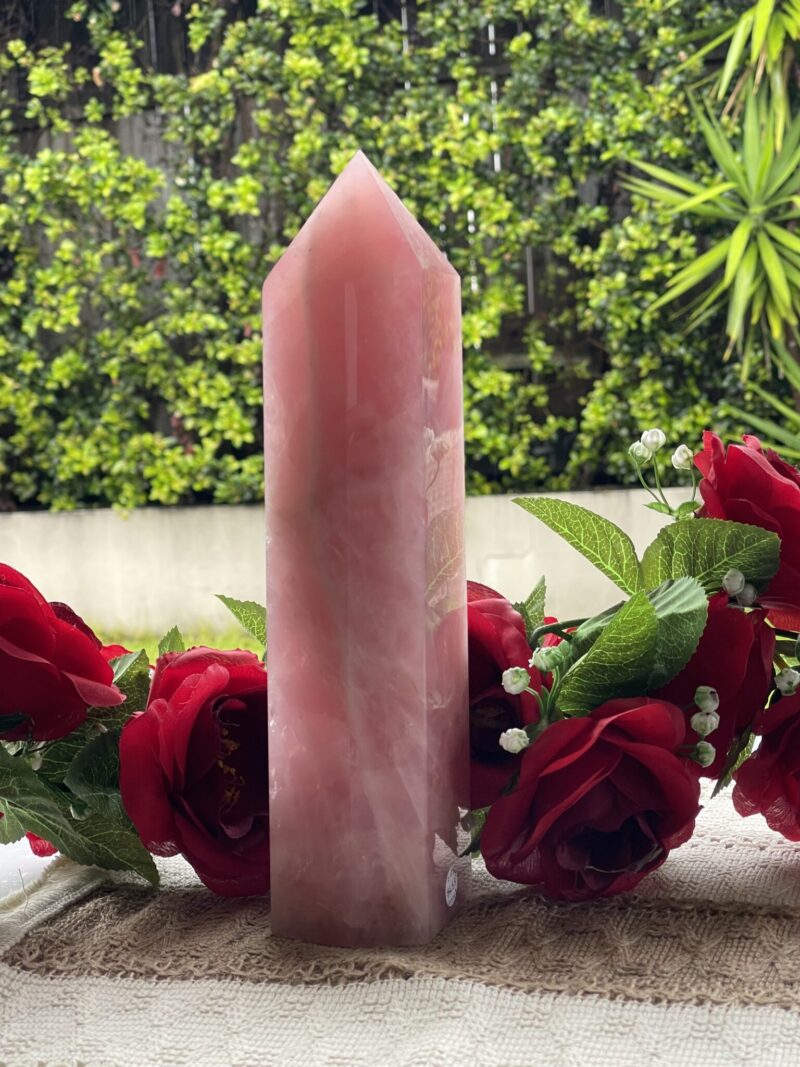 Captivating Rose Quartz Tower – 27cm