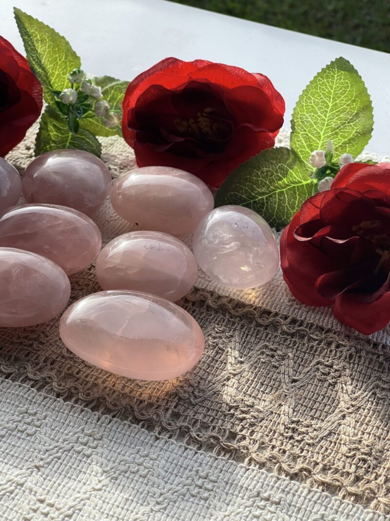 Graceful Rose Quartz Palm Treasures – Love in Your Hands