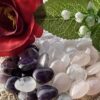  Amethyst Rose Quartz and Clear Quartz Heart Sets