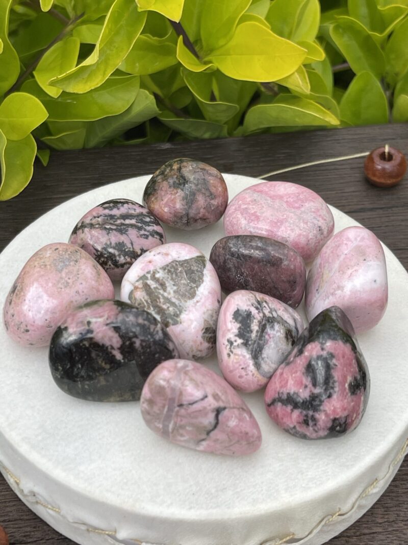 Rhodonite Tumble Stones (3-Pack) – Emotional Balance and Self-Love