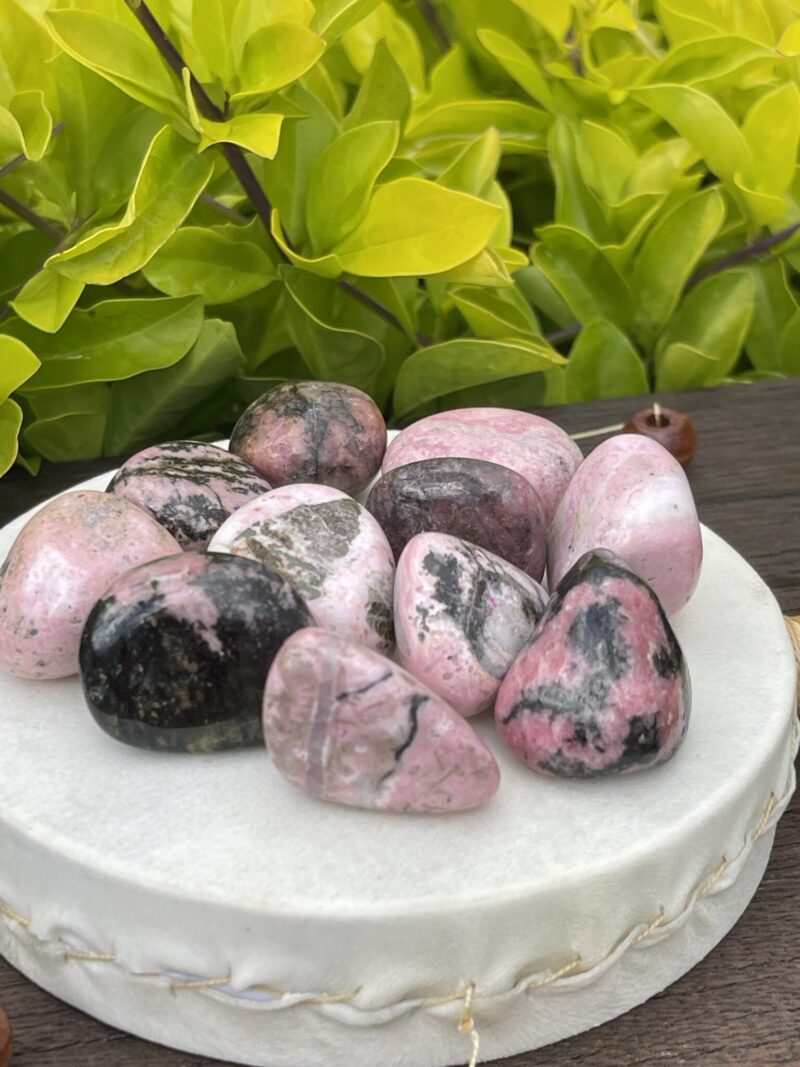 Rhodonite Tumble Stones (3-Pack) – Emotional Balance and Self-Love