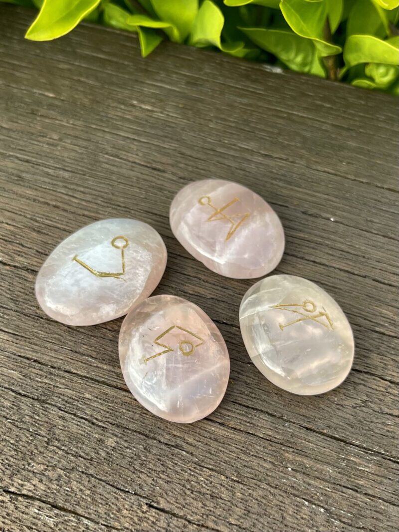 Rose Quartz and Amethyst Angel Sigils