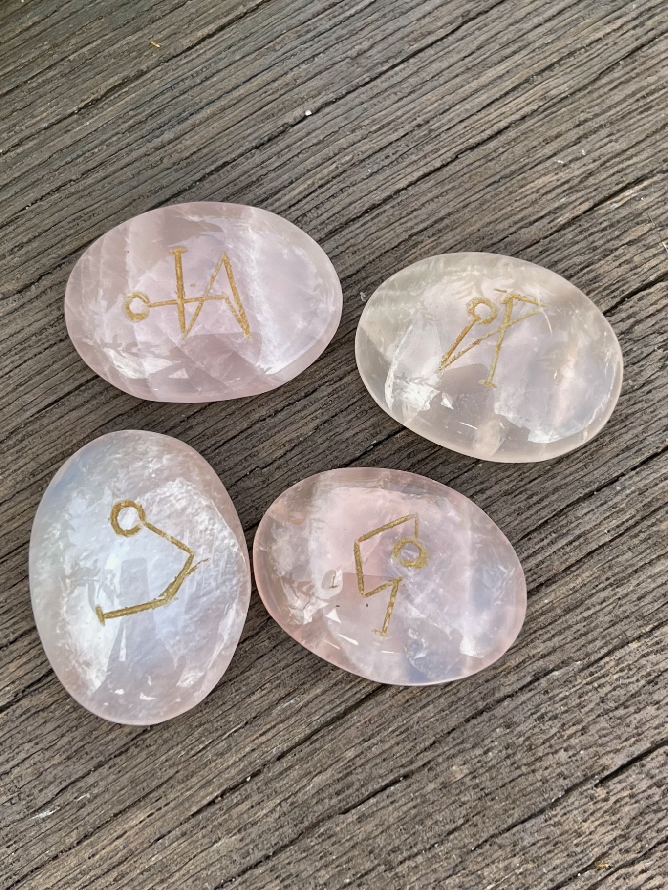 Rose Quartz and Amethyst Angel Sigils