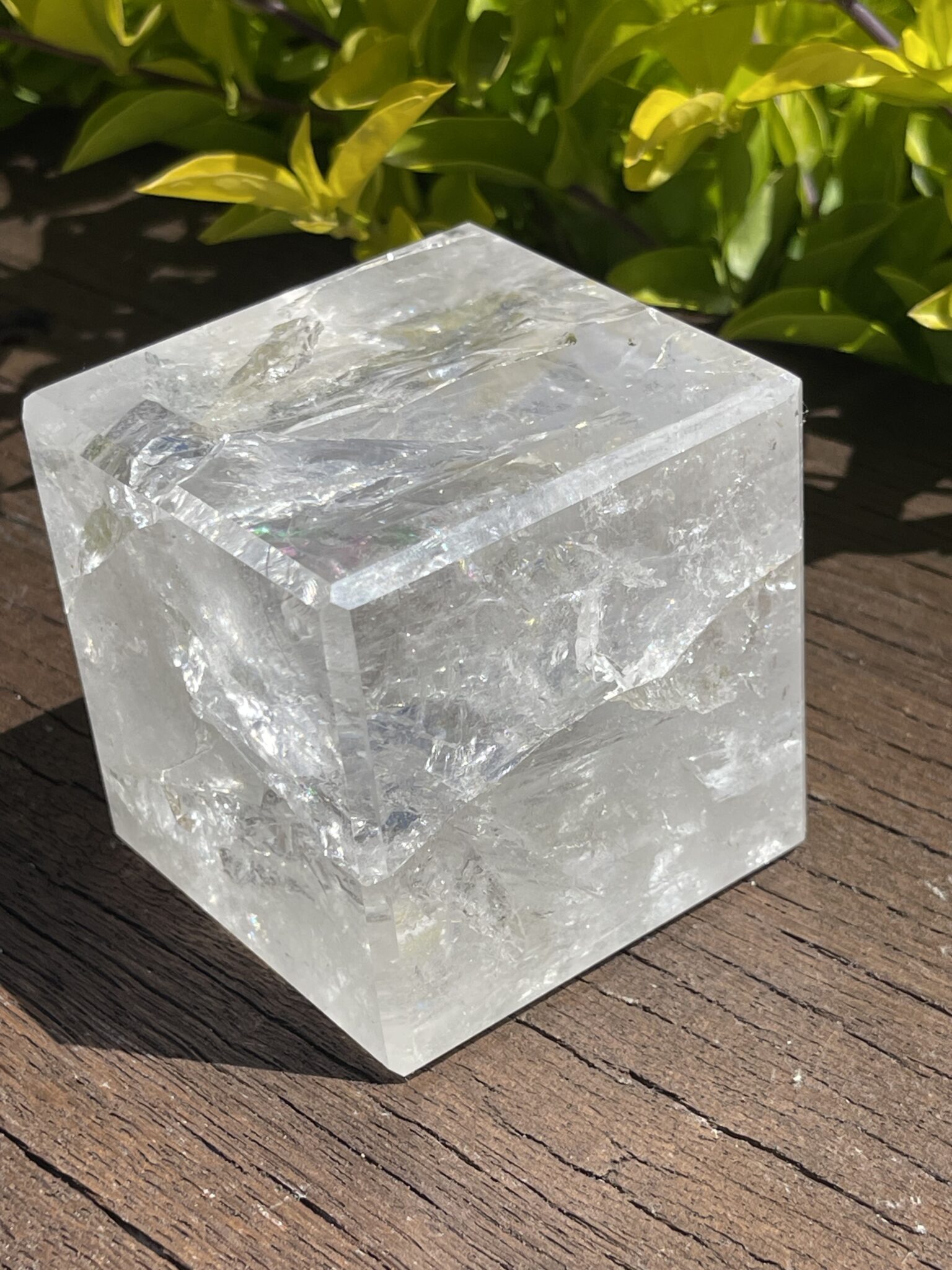 Ground Your Energy: Rainbow Clear Quartz Cube (830g)