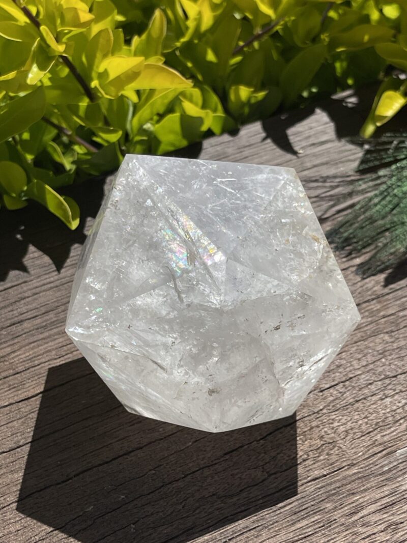 Flow Intuition: Rainbow Clear Quartz Icosahedron (976g)